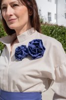 Decorative brooches Peonies made of exclusive cotton