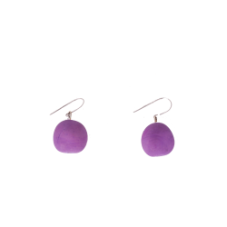 Aretes Bombonas Mate Lila