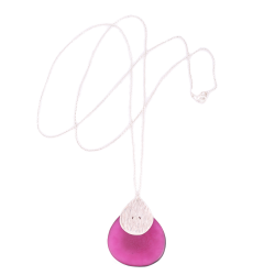 SIlver Colgante Largo Rosa