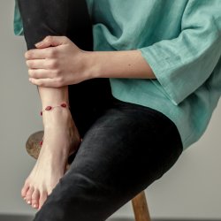 Silver Lagrimas Leg-bracelet Rojo