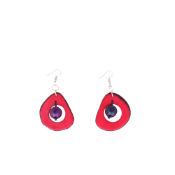 Aretes Aros Bombona Rojo