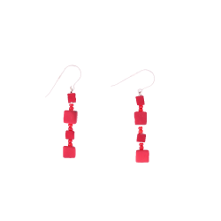 Aretes CubosLargo Rojo