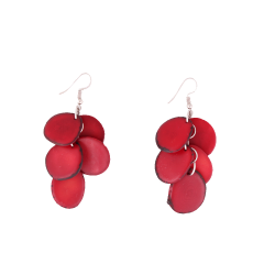 Aretes Dlhe Lupene Rojo